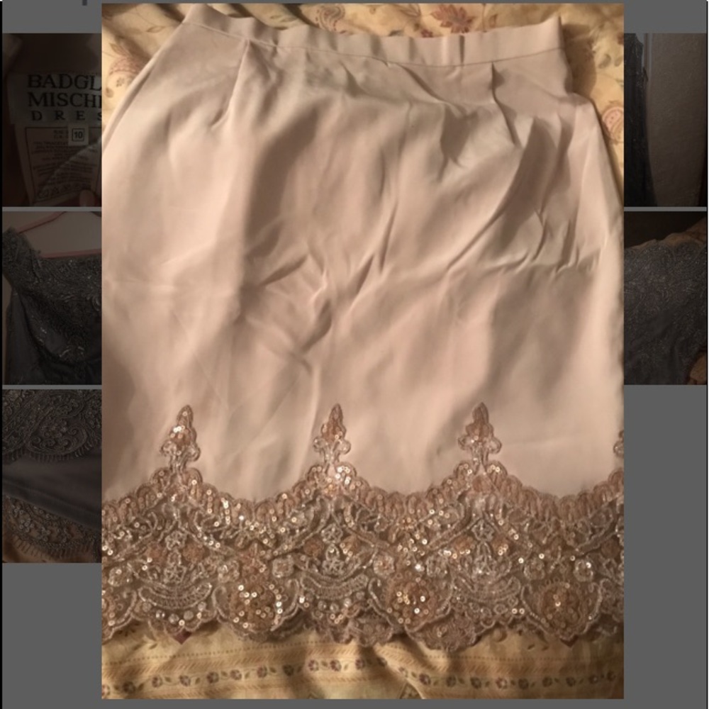 Badgley Mischka sequin dress skirt